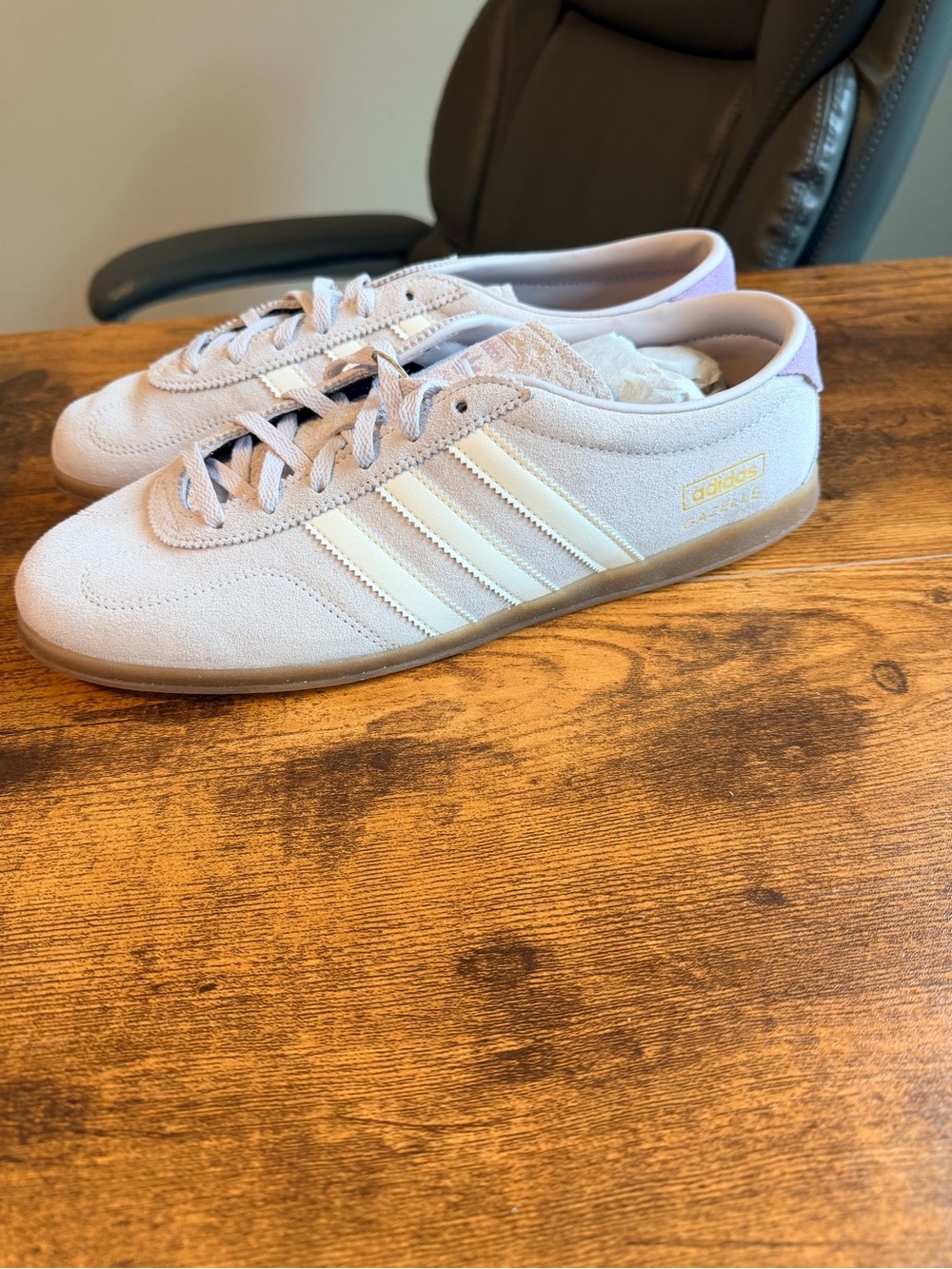 adidas Gazelle-Inspired Suede Sneakers in Light Lavender 10M/11W